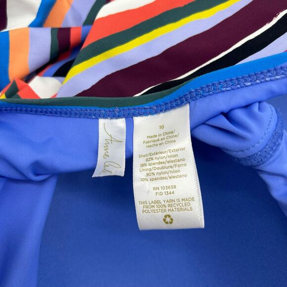 NEW Anne Cole One Piece Swimsuit Size 8 Stripe Halter Bandeau Strapless Swim NWT - Picture 10 of 13